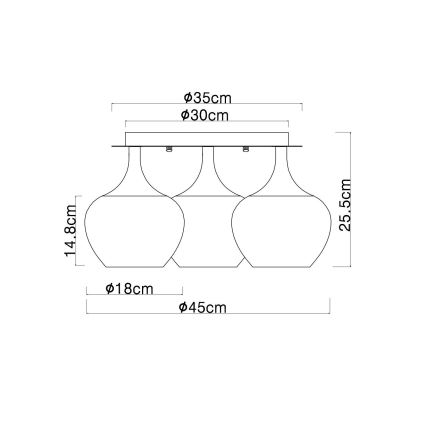 Globo - Полилей за повърхностен монтаж 3xE27/40W/230V бял