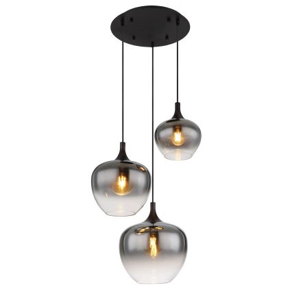 Globo - Пендел 3xE27/40W/230V Ø 48 см черен