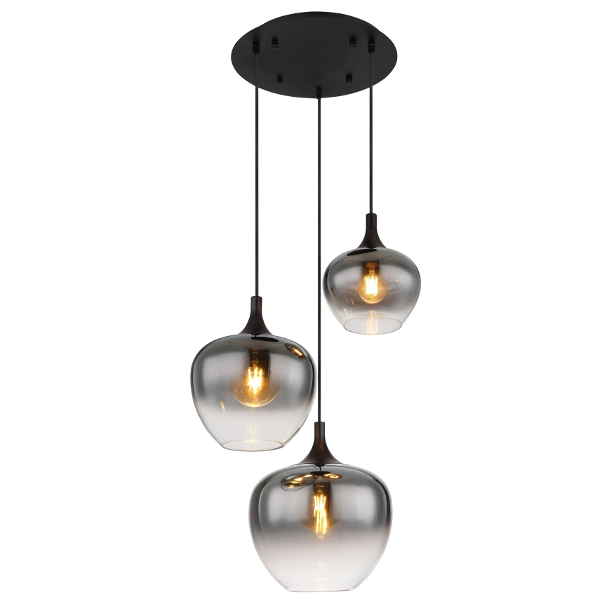 Globo - Пендел 3xE27/40W/230V Ø 48 см черен