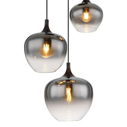 Globo - Пендел 3xE27/40W/230V Ø 48 см черен