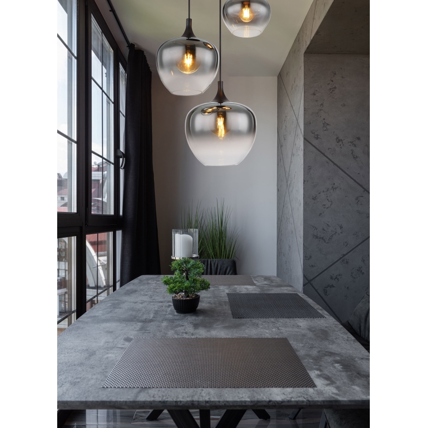 Globo - Пендел 3xE27/40W/230V Ø 48 см черен