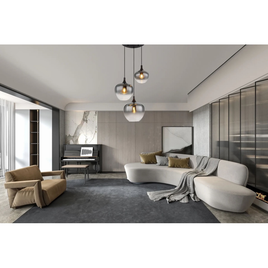 Globo - Пендел 3xE27/40W/230V Ø 48 см черен