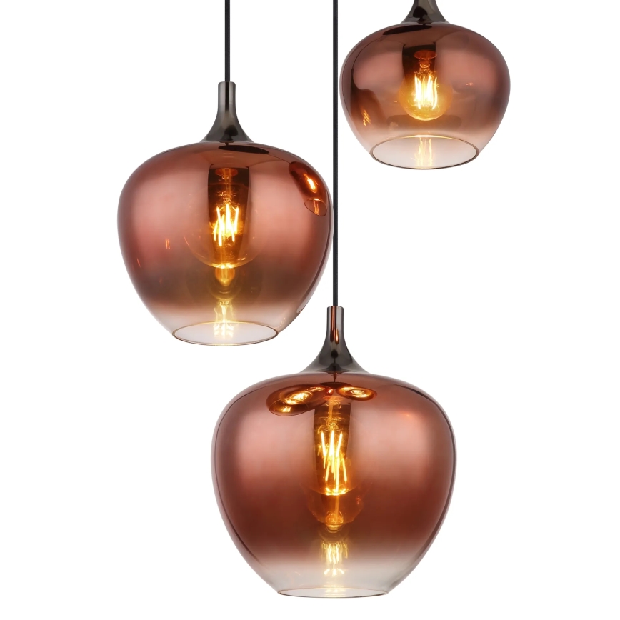 Globo - Пендел 3xE27/40W/230V меден