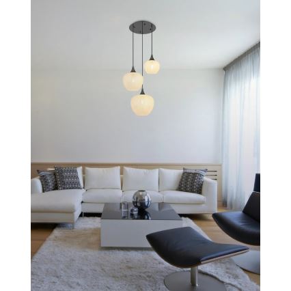 Globo - Пендел 3xE27/40W/230V бял/антрацит