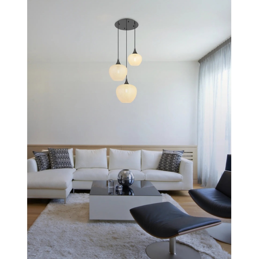 Globo - Пендел 3xE27/40W/230V бял/антрацит