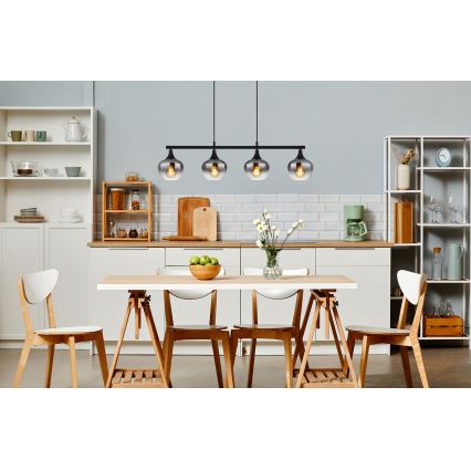 Globo - Пендел 4xE27/40W/230V черен