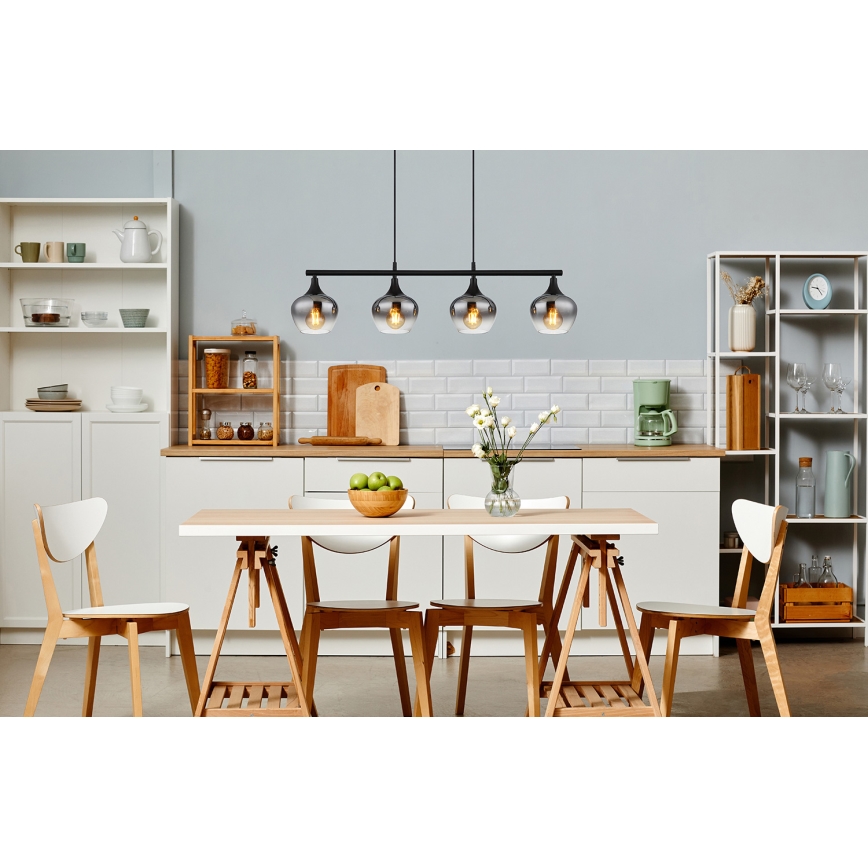 Globo - Пендел 4xE27/40W/230V черен