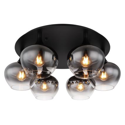 Globo - Полилей за повърхностен монтаж 6xE27/40W/230V диаметър 65 см черен