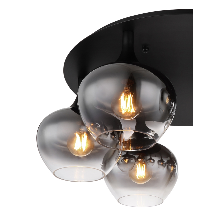Globo - Полилей за повърхностен монтаж 6xE27/40W/230V диаметър 65 см черен