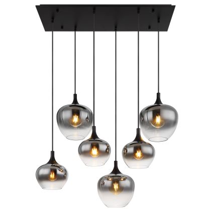 Globo - Пендел 6xE27/40W/230V черен