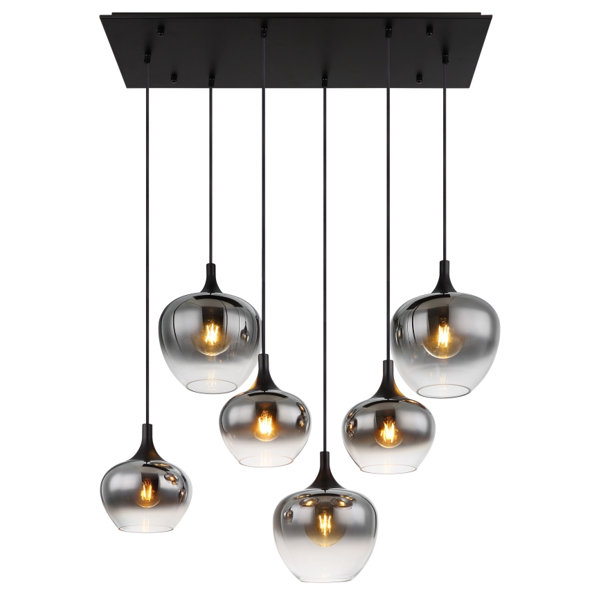 Globo - Пендел 6xE27/40W/230V черен