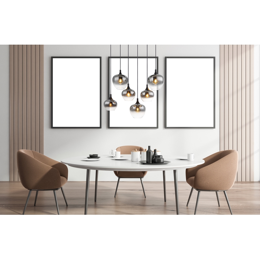 Globo - Пендел 6xE27/40W/230V черен