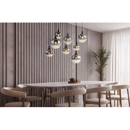 Globo - Полилей на кабел 8xE27/40W/230V черен