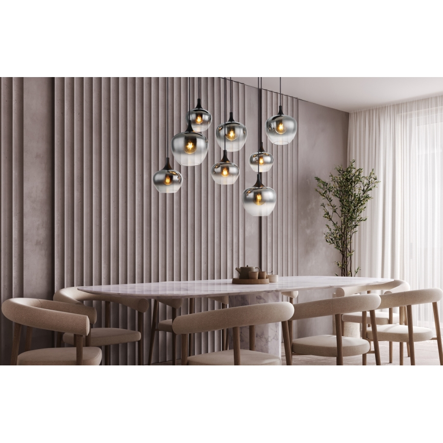 Globo - Полилей на кабел 8xE27/40W/230V черен