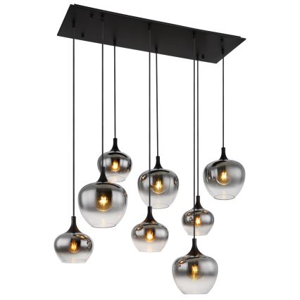 Globo - Полилей на кабел 8xE27/40W/230V черен