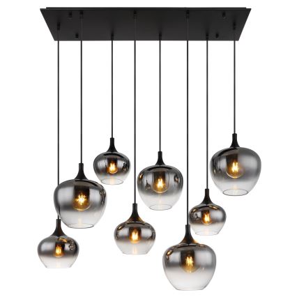 Globo - Полилей на кабел 8xE27/40W/230V черен