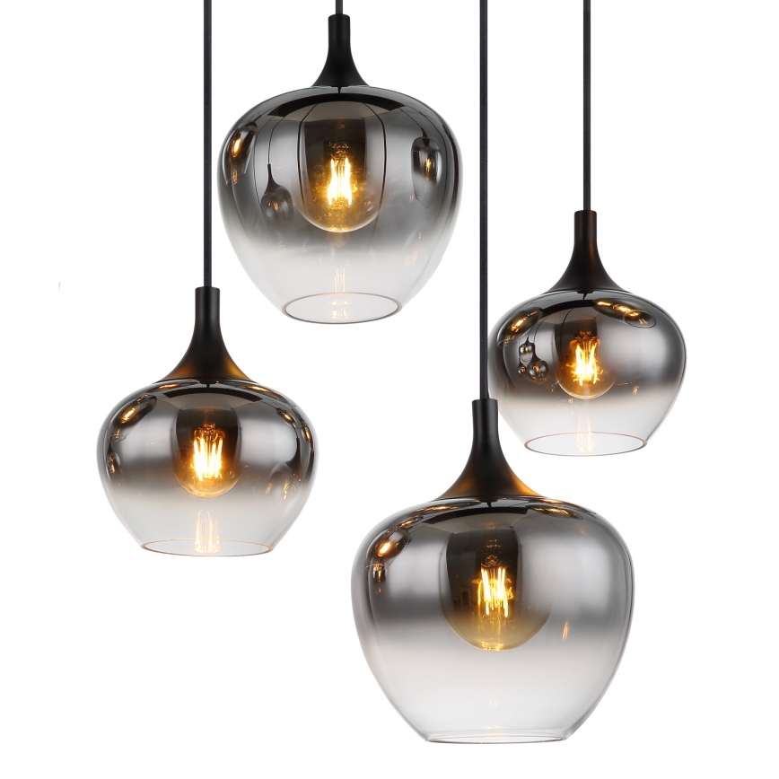 Globo - Полилей на кабел 8xE27/40W/230V черен