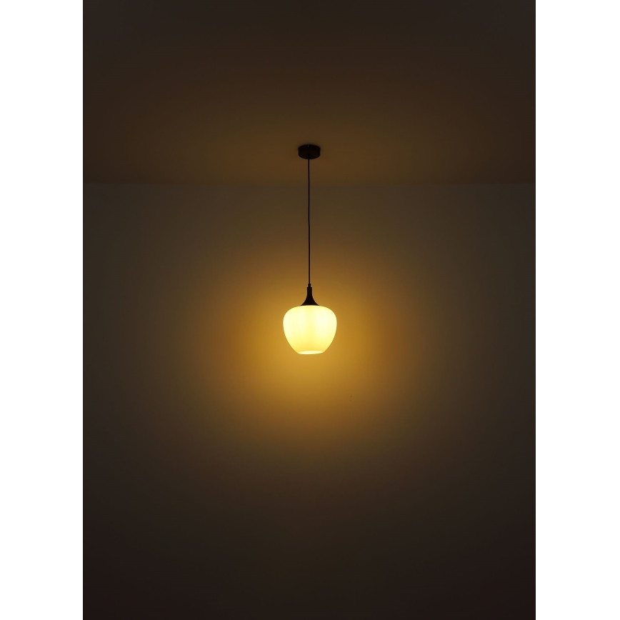 Globo - Пендел 1xE27/60W/230V Ø 29 см бял/кафяв