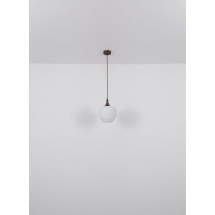 Globo - Пендел 1xE27/60W/230V Ø 29 см бял/кафяв