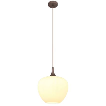 Globo - Пендел 1xE27/60W/230V Ø 29 см бял/кафяв