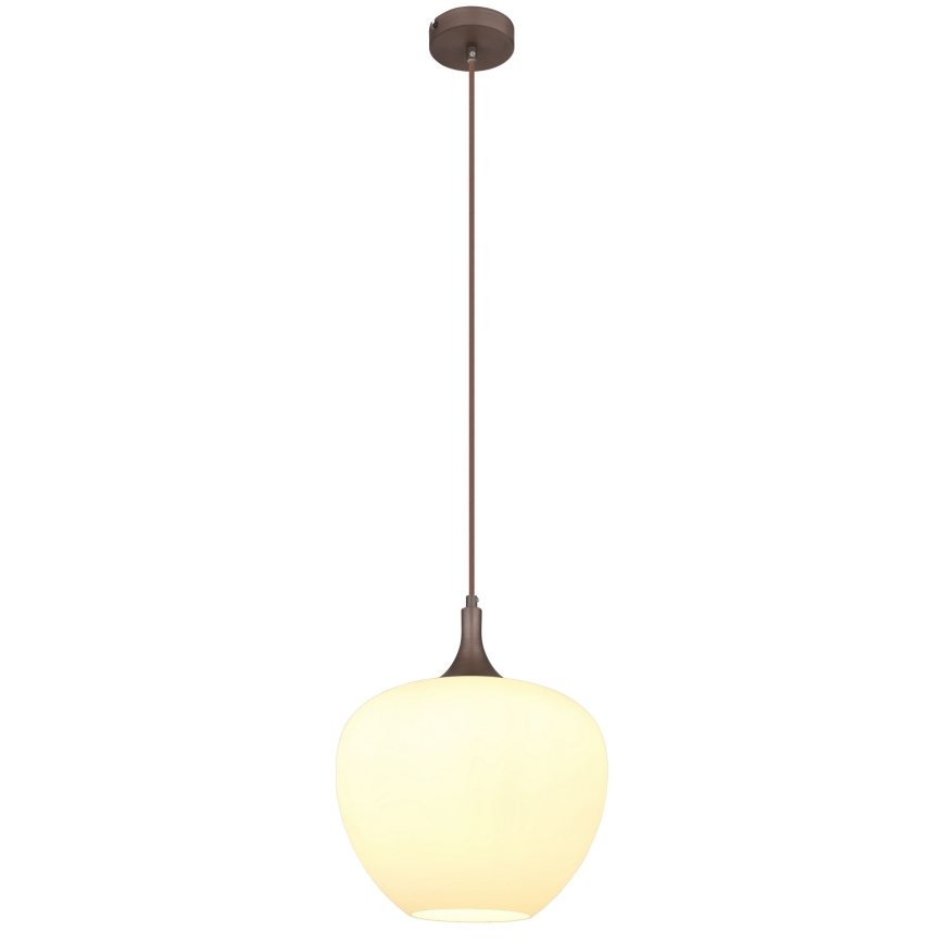 Globo - Пендел 1xE27/60W/230V Ø 29 см бял/кафяв
