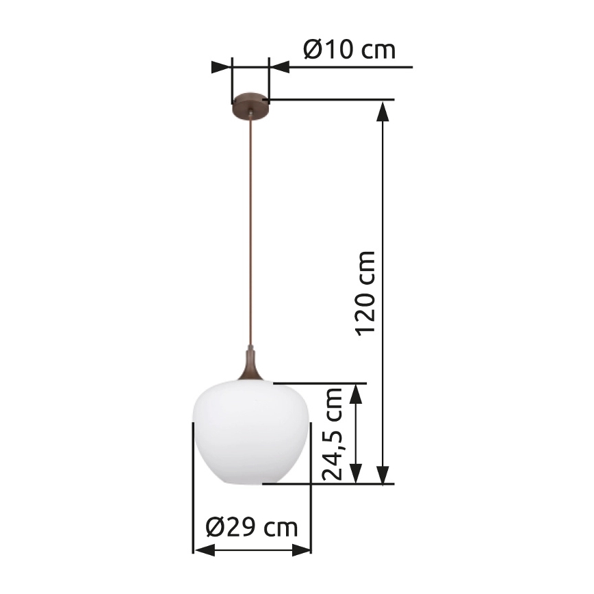 Globo - Пендел 1xE27/60W/230V Ø 29 см бял/кафяв