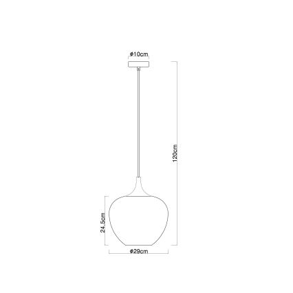 Globo - Пендел 1xE27/60W/230V Ø 29 см бял