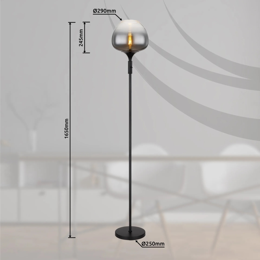 Globo - Подова лампа 1xE27/40W/230V черна