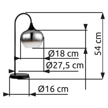 Globo - Настолна лампа 1xE27/40W/230V черен