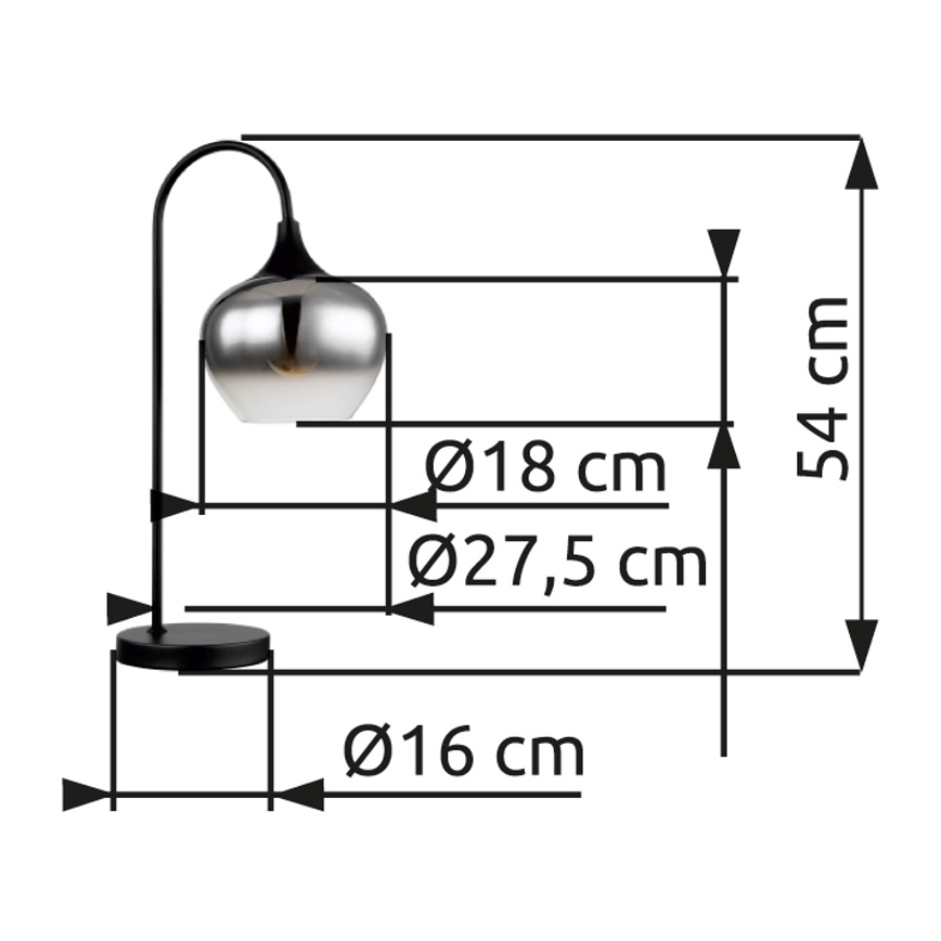 Globo - Настолна лампа 1xE27/40W/230V черен