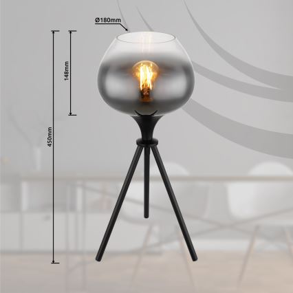 Globo - Настолна лампа 1xE27/40W/230V черна