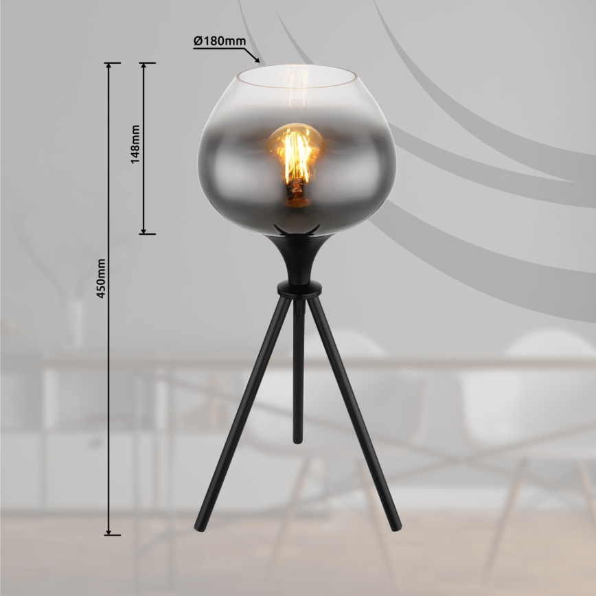 Globo - Настолна лампа 1xE27/40W/230V черна