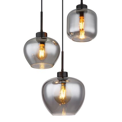 Globo - Висящ полилей на кабел 3xE27/40W/230V черен
