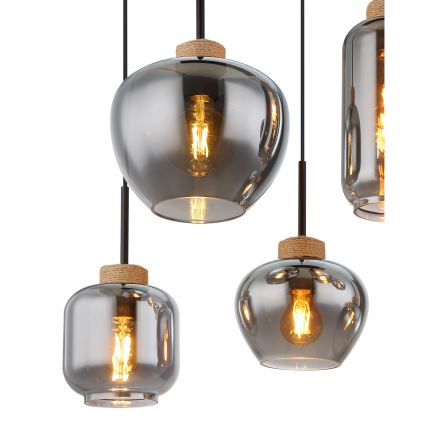 Globo - Полилей на кабел 6xE27/40W/230V черен