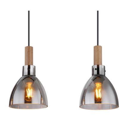 Globo 15550-4H - Полилей на кабел MATTEA 4xE27/6W/230V черен/димчат