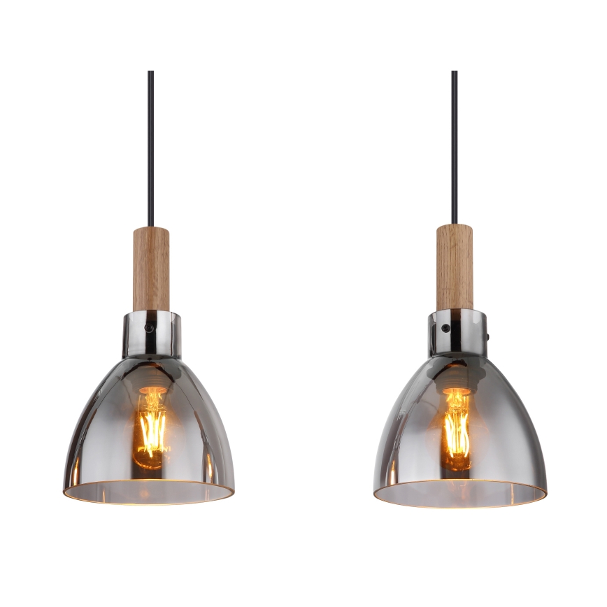 Globo 15550-4H - Полилей на кабел MATTEA 4xE27/6W/230V черен/димчат