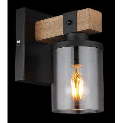 Globo - Аплик 1xE27/60W/230V дъб/опушен