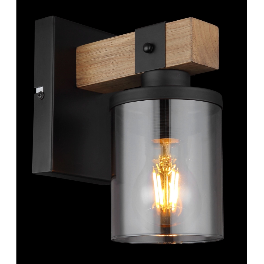 Globo - Аплик 1xE27/60W/230V дъб/опушен