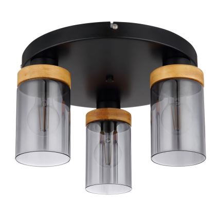 Globo - Полилей за повърхностен монтаж 3xE27/40W/230V метален/дървен