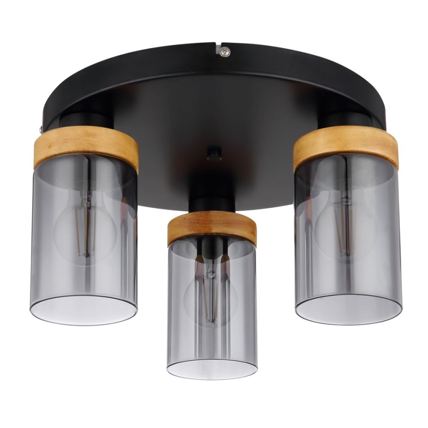 Globo - Полилей за повърхностен монтаж 3xE27/40W/230V метален/дървен