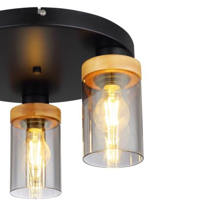 Globo - Полилей за повърхностен монтаж 3xE27/40W/230V метален/дървен