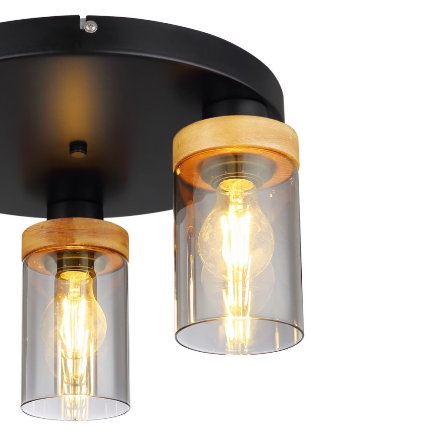 Globo - Полилей за повърхностен монтаж 3xE27/40W/230V метален/дървен