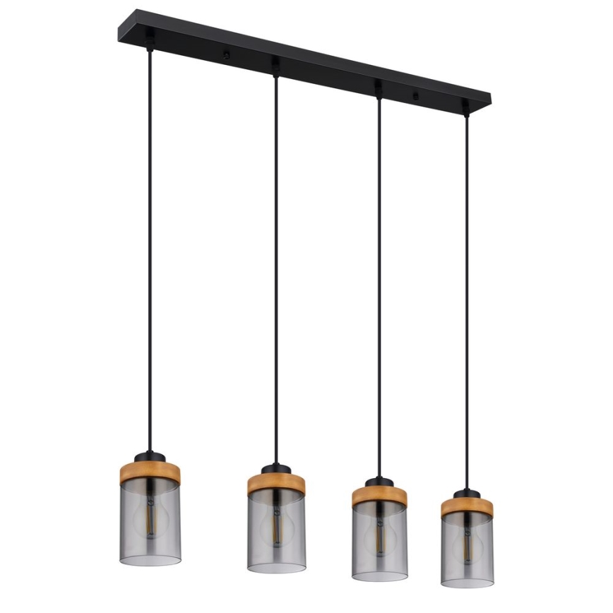 Globo - Висящ полилей 4xE27/40W/230V метален/дървен