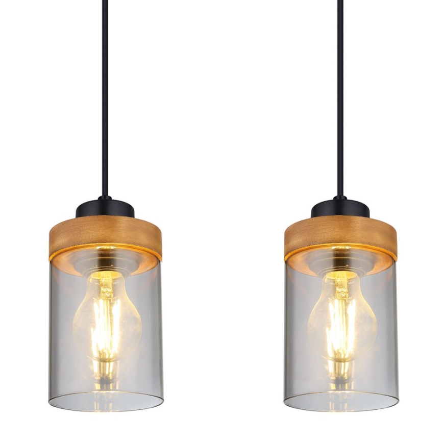 Globo - Висящ полилей 4xE27/40W/230V метален/дървен