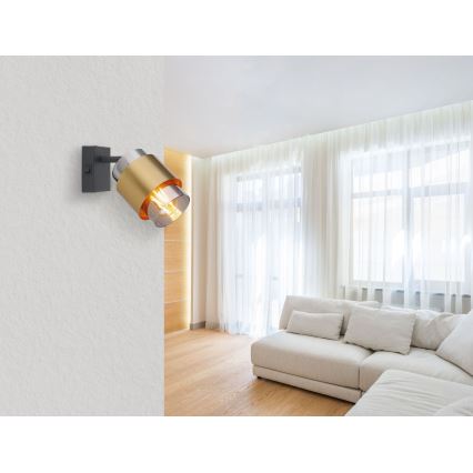 Globo - Спот аплик 1xE27/40W/230V черен/месинг