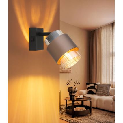 Globo - Стенно точково осветително тяло 1xE27/40W/230V черно/бронзово