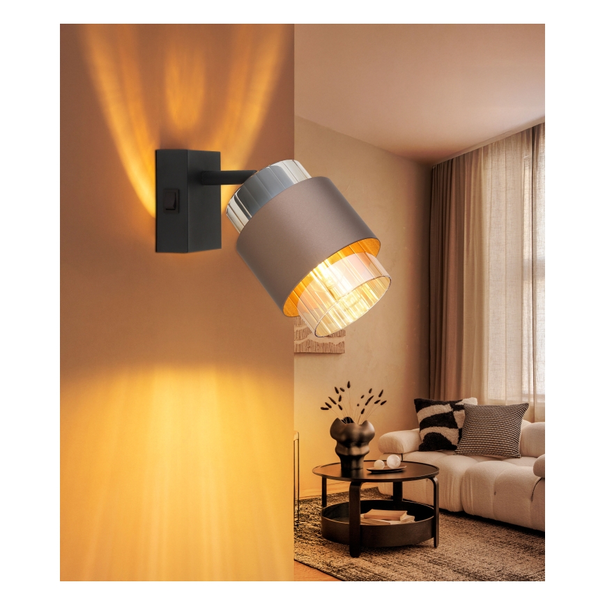Globo - Стенно точково осветително тяло 1xE27/40W/230V черно/бронзово