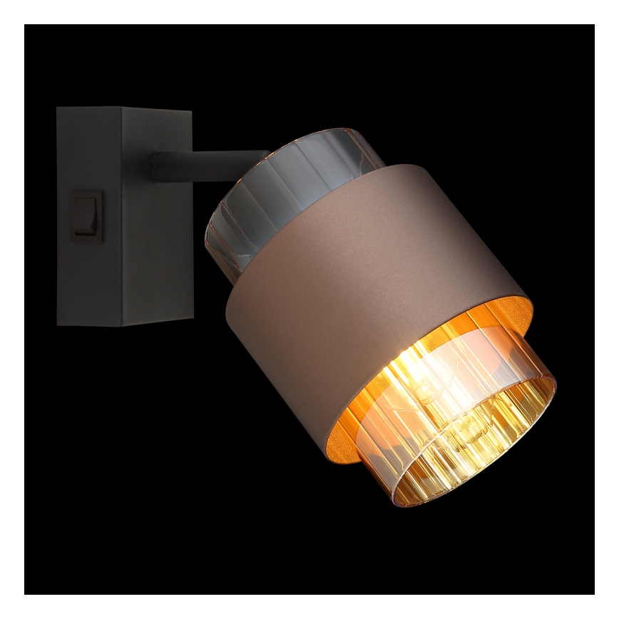 Globo - Стенно точково осветително тяло 1xE27/40W/230V черно/бронзово