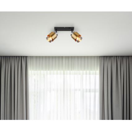 Globo - Спот 2xE27/40W/230V черен/месинг