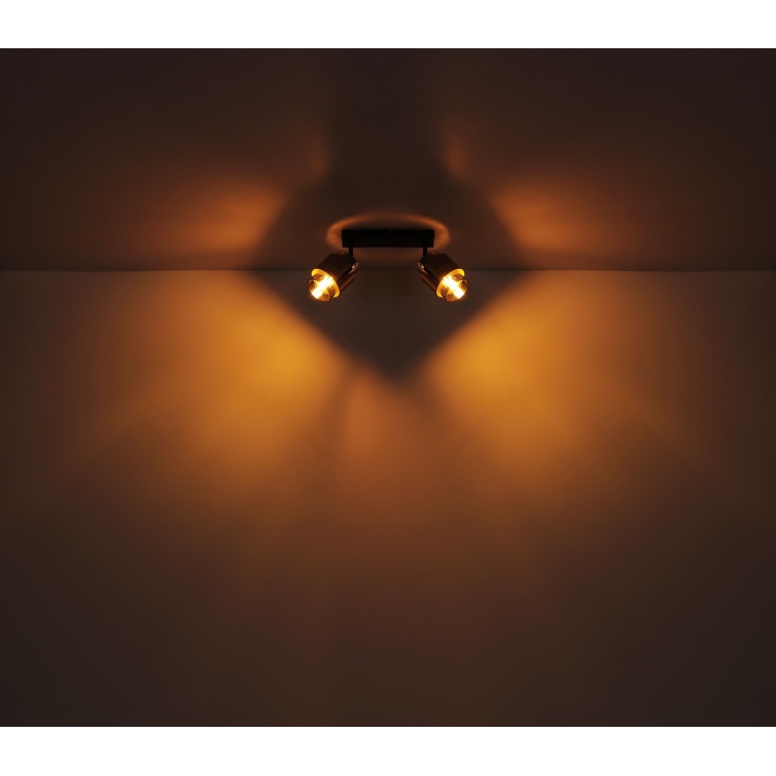 Globo - Спот 2xE27/40W/230V черен/месинг